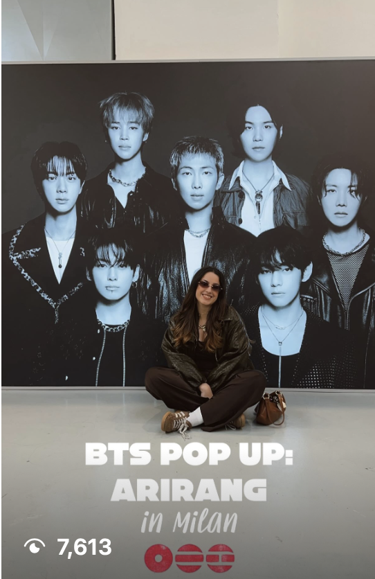  방탄소년단의 이탈리아 팬이 올린 밀라노 방탄소년단 팝업스토어 방문 사진
